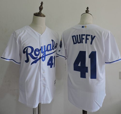 Royals #41 Danny Duffy White New Cool Base Stitched MLB Jersey